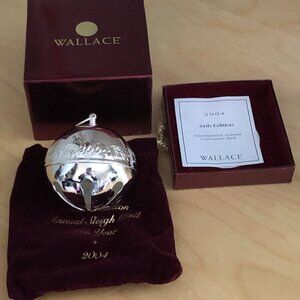 Vintage Y2K 2004 Wallace Silversmiths Silver Sleigh Bell - 34th Edition Ornament